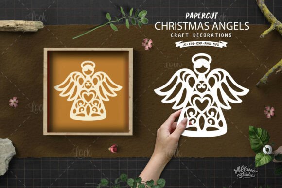 Download Papercut Christmas Angel Cut File - Premium Bundle